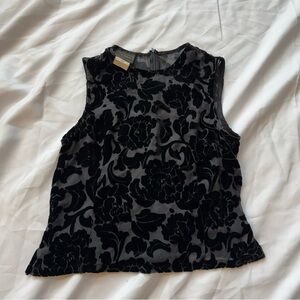 Floral Black Sleeveless Top